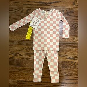 SIIX Spearmint Baby Pink Checkerboard Active Set - Baby Girl 18-24M